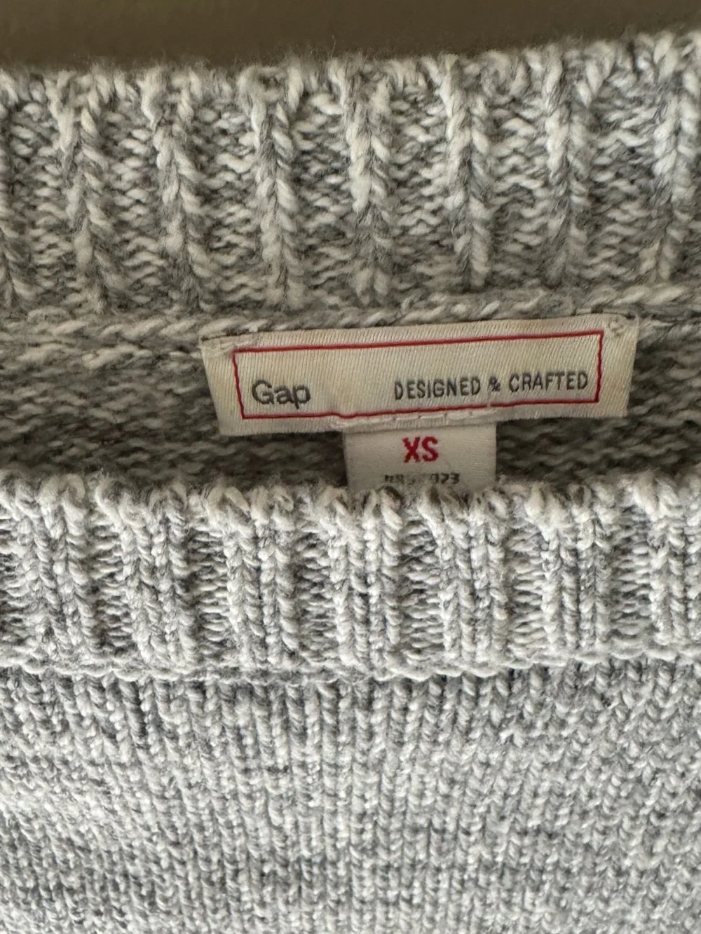 GAP Light Gray Crewneck Sweater with Front Pockets